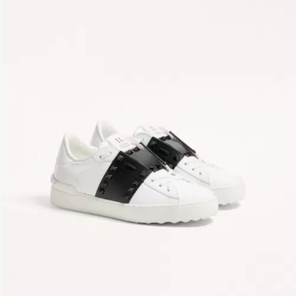 Valentino Garavani Rockstud Untitled Sneaker in Calfskin Leather w/ Tonal Studs